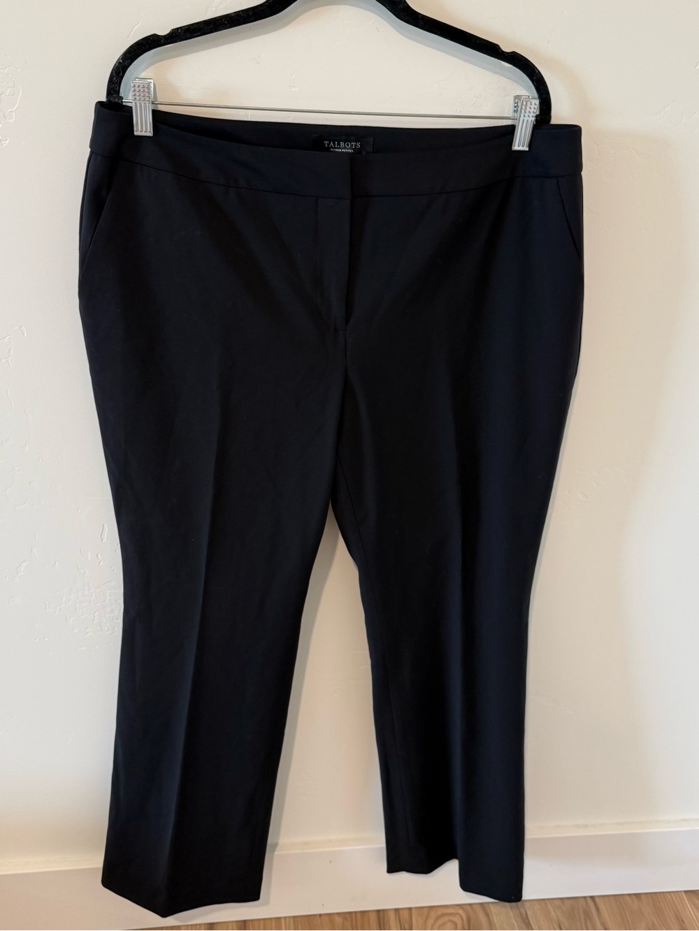 Talbots Black Straight-Leg Dress Pants Women’s Plus Sixe 14 Petite Business Work